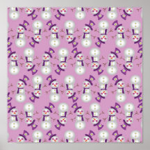Hippie Christmas Snowman Pattern Print