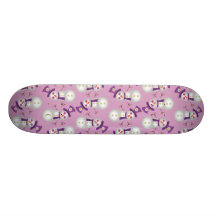 Hippie Christmas Snowman Pattern Skate Deck