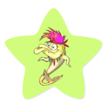 Hippie Fish Star Sticker