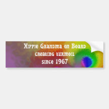 hippie grandma on board bumper stickers