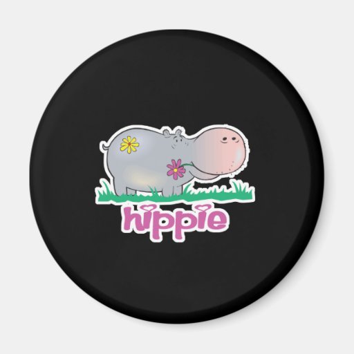 hippie hippo fridge magnets