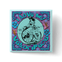 Hippie Look I Love My Velocipede T shirts, Mugs Pins