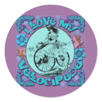 Hippie Look I Love My Velocipede T shirts, Mugs Stickers