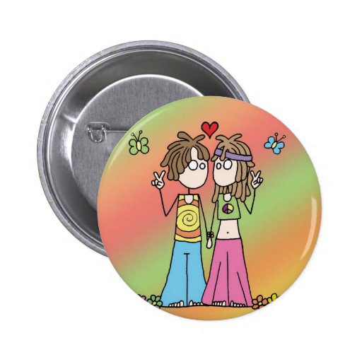 Hippie Lovers Button