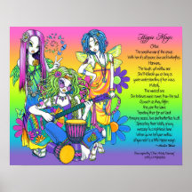 Hippie Magic Rainbow Musical Fairies Poem Poster