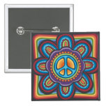 Hippie Peace Flower Pin