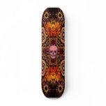 Hippie Pink SKull Skateboard