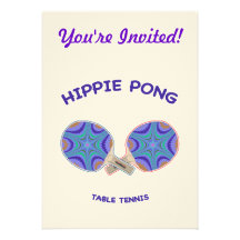 Hippie Pong Ping Pong Personalized Invitation