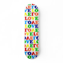 Hippie Rainbow Love Valentines Day Skate Board
