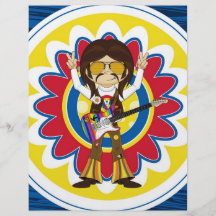 Hippie Rock Star with Guitar Flyer
