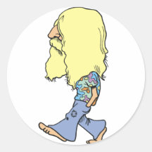 Hippie Round Stickers