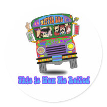 Hippie School Bus Sticker