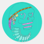 Hippie Skull Sticker