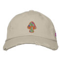 Hippie Striped Mushroom embroidered hats
