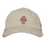 Hippie Striped Mushroom embroidered hats