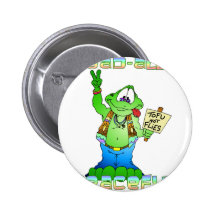 Hippie Toad Pinback Button