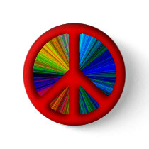 Hippie Trippy Peace Sign Buttons