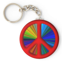 Hippie Trippy Peace Sign Key Chains