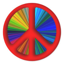 Hippie Trippy Peace Sign Stickers