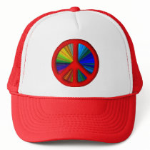 Hippie Trippy Peace Sign Trucker Hats