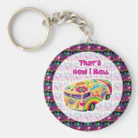 hippie van how i roll key chains