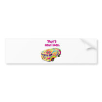 hippie van retro  how i roll bumper sticker