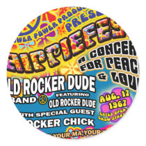 Hippiefest Concert Poster Stickers