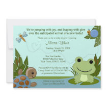 Hippity Frog Baby Shower Invitation turtle snail