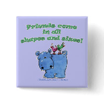 Hippo and Bird Friends Pins