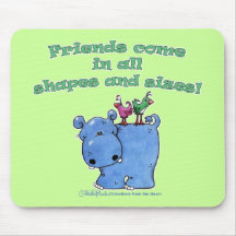 Hippo and Bird Friends Mousepad