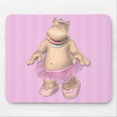 Hippo Ballerina Mousepad by mariannegilliand
