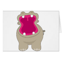 Hippo Big Mouth Greeting Card