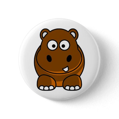 Hippo Brown Pin by OnlyFunStuff