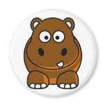 Hippo Brown Fridge Magnet