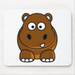 Hippo Brown Mouse Pads