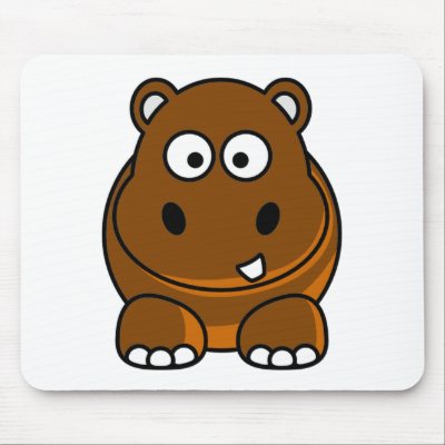 Hippo Brown Mouse Pads by OnlyFunStuff