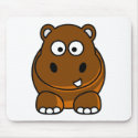 Hippo Brown mousepads