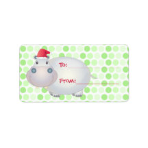 Hippo Christmas Gift Tags Address Labels