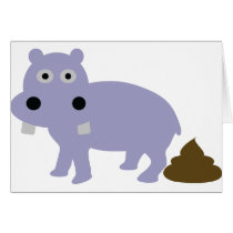 hippo fun icon greeting card