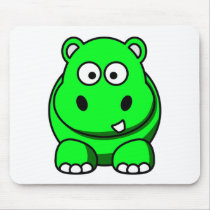 Hippo Green Mouse Pads