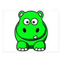 Hippo Green Post Cards