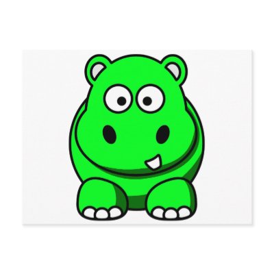 Hippo Green Post Cards by OnlyFunStuff