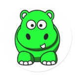 Hippo Green Stickers