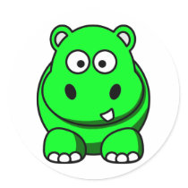 Hippo Green Stickers