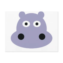 hippo head postcard