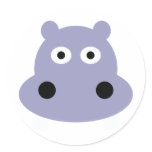 hippo head sticker