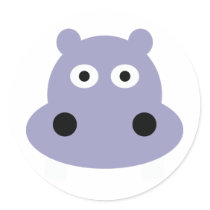 hippo head sticker