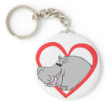 Hippo Heart Key Chains