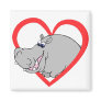 Hippo Heart Refrigerator Magnets