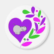 Hippo Heart Magnets